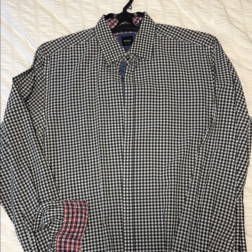 Hugo Boss Black and White Button Down Shirt